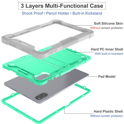 For Honor Pad X9 Shockproof Silicone Hybrid PC Tablet Case with Holder(Mint Green + Grey) - Honor by PMC Jewellery | Online Shopping South Africa | PMC Jewellery | Buy Now Pay Later Mobicred