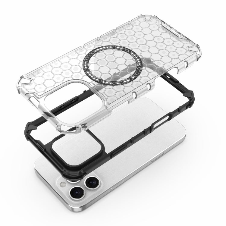 For iPhone 16 Pro Max Honeycomb Magnetic Ring Shockproof Phone Case(Green) - iPhone 16 Pro Max Cases by PMC TechLife | Online Shopping South Africa | PMC TechLife | Buy Now Pay Later Mobicred