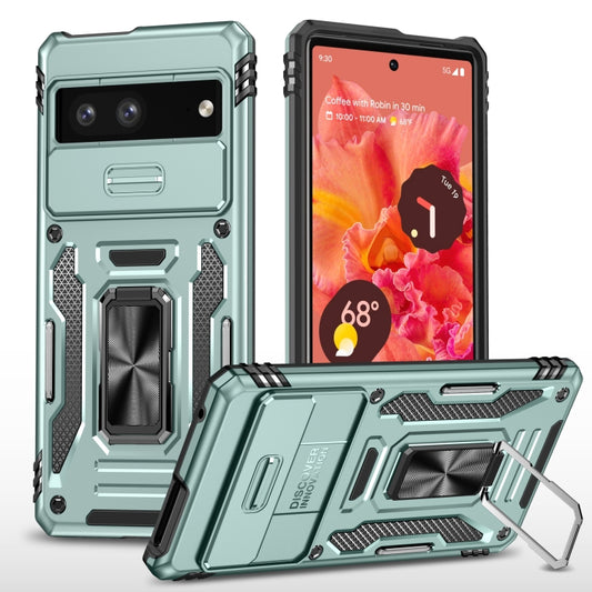 For Google Pixel 9/9 Pro Armor PC + TPU Camera Shield Phone Case(Alpine Green) - Google Cases by PMC Jewellery | Online Shopping South Africa | PMC Jewellery | Buy Now Pay Later Mobicred