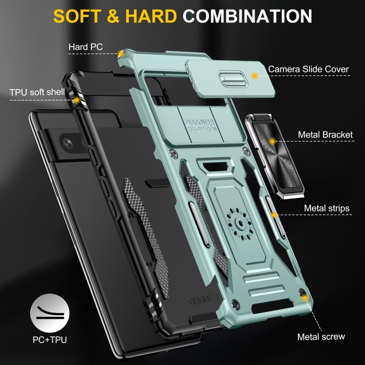 For Google Pixel 9/9 Pro Armor PC + TPU Camera Shield Phone Case(Alpine Green) - Google Cases by PMC TechLife | Online Shopping South Africa | PMC TechLife | Buy Now Pay Later Mobicred