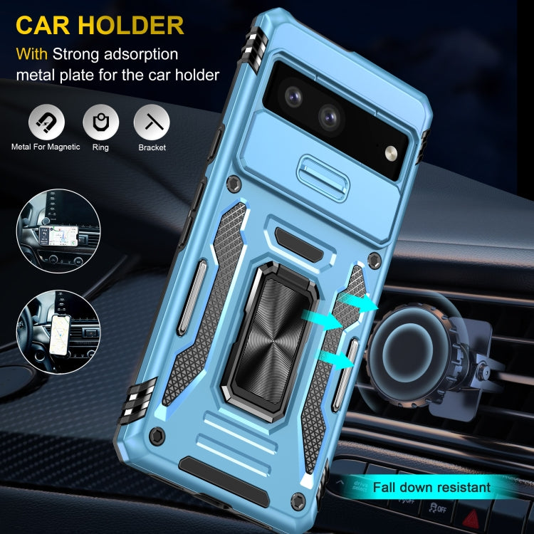 For Google Pixel 9/9 Pro Armor PC + TPU Camera Shield Phone Case(Light Blue) - Google Cases by PMC Jewellery | Online Shopping South Africa | PMC Jewellery | Buy Now Pay Later Mobicred