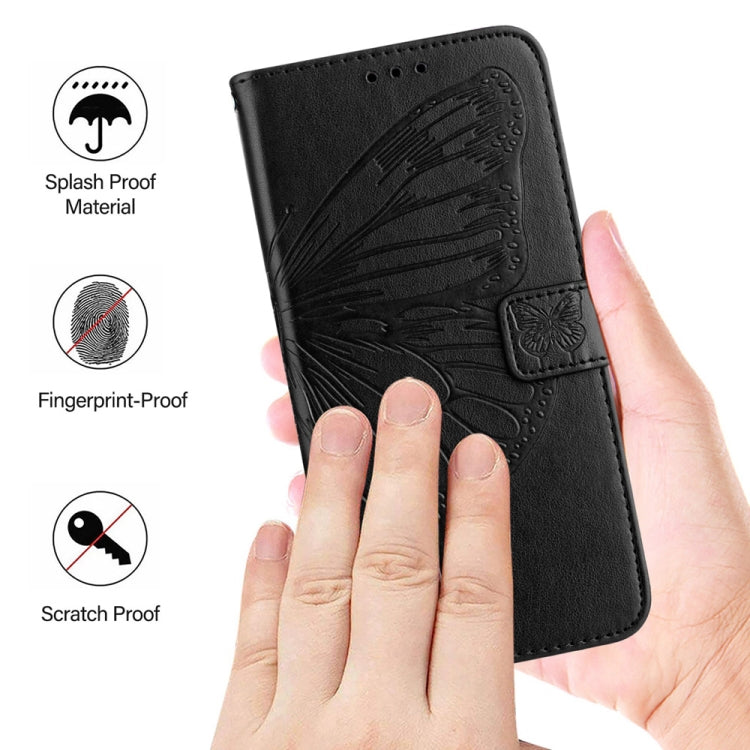 For vivo X100s 5G Embossed Butterfly Leather Phone Case(Black) - vivo Cases by PMC Jewellery | Online Shopping South Africa | PMC Jewellery | Buy Now Pay Later Mobicred