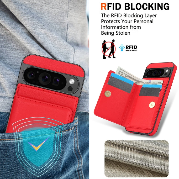 For Google Pixel 9 Pro XL RFID Anti-theft Card Ring Holder Phone Case(Red) - Google Cases by PMC Jewellery | Online Shopping South Africa | PMC Jewellery | Buy Now Pay Later Mobicred