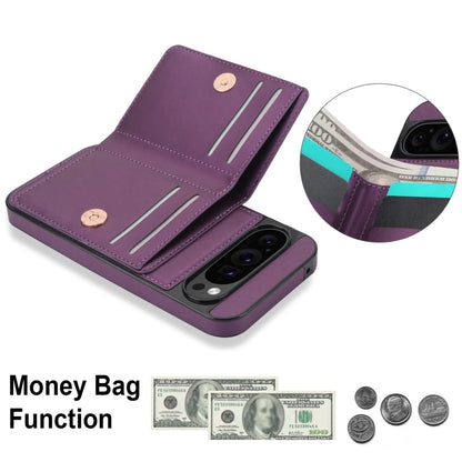 For Google Pixel 9 Pro XL RFID Anti-theft Card Ring Holder Phone Case(Dark Purple) - Google Cases by PMC Jewellery | Online Shopping South Africa | PMC Jewellery | Buy Now Pay Later Mobicred