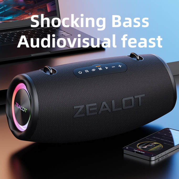 Zealot S87 80W Portable Outdoor Bluetooth Speaker with RGB Light(Blue) - Waterproof Speaker by ZEALOT | Online Shopping South Africa | PMC Jewellery | Buy Now Pay Later Mobicred