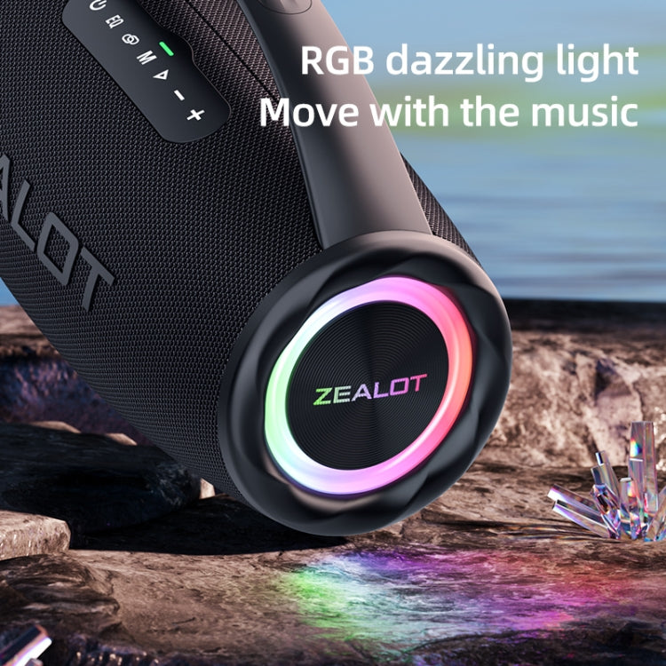 Zealot S97 80W Outdoor Portable RGB Light Bluetooth Speaker(Black) - Waterproof Speaker by ZEALOT | Online Shopping South Africa | PMC Jewellery | Buy Now Pay Later Mobicred