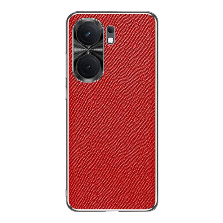 For vivo iQOO Neo9 Silver Edge Cross Texture PU Leather Phone Case(Red) - iQOO Neo9 Cases by PMC Jewellery | Online Shopping South Africa | PMC Jewellery | Buy Now Pay Later Mobicred