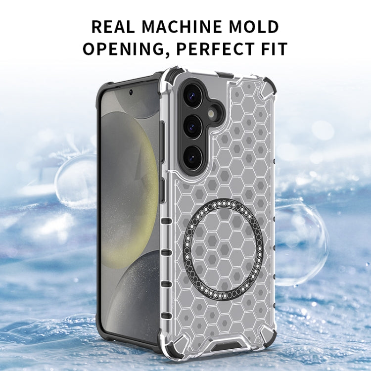 or Samsung Galaxy S25+ 5G Honeycomb Magnetic Ring Shockproof Phone Case(Red) - Galaxy S25+ 5G Cases by PMC TechLife | Online Shopping South Africa | PMC TechLife | Buy Now Pay Later Mobicred