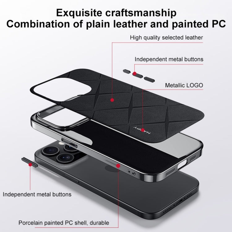 For iPhone 16 Pro Max Plain Leather PC Phone Case(Black) - iPhone 16 Pro Max Cases by PMC Jewellery | Online Shopping South Africa | PMC Jewellery | Buy Now Pay Later Mobicred