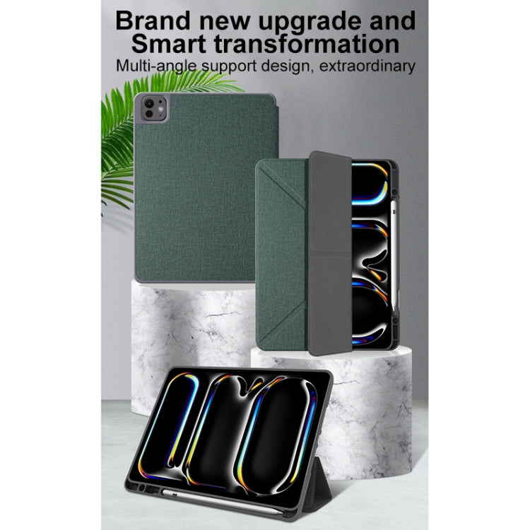For iPad Air 13 2024 Mutural Multi-fold Smart Leather Tablet Case(Green) - free shipping - PMC TechLife - Order now!