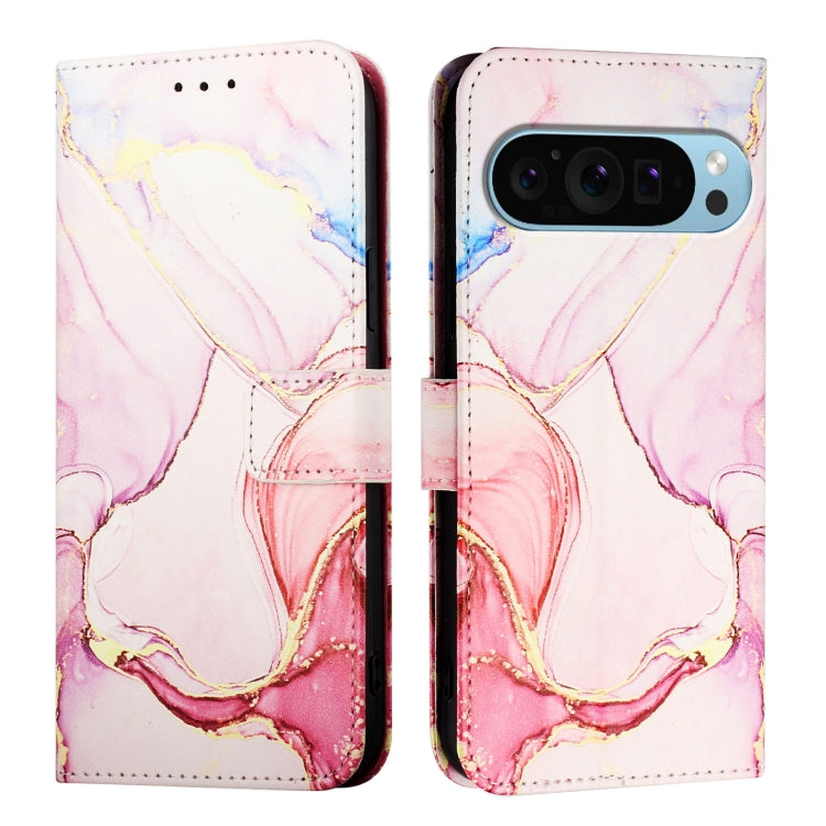 For Google Pixel 9 PT003 Marble Pattern Flip Leather Phone Case(Rose Gold) - Google Cases by PMC Jewellery | Online Shopping South Africa | PMC Jewellery | Buy Now Pay Later Mobicred