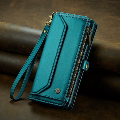 For Google Pixel 7a CaseMe C36 Card Slots Zipper Wallet RFID Anti-theft Leather Phone Case(Blue-green) - Google Cases by CaseMe | Online Shopping South Africa | PMC Jewellery | Buy Now Pay Later Mobicred