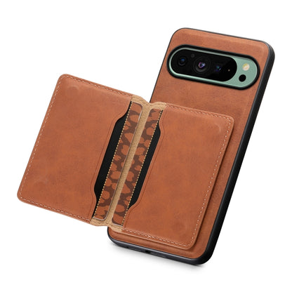 For Google Pixel 9 Denior D13 Retro Texture Leather MagSafe Card Bag Phone Case(Brown) - Google Cases by Denior | Online Shopping South Africa | PMC Jewellery | Buy Now Pay Later Mobicred