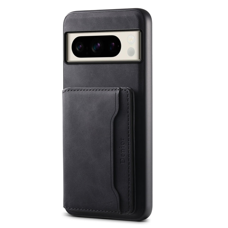 For Google Pixel 8 Pro Denior D13 Retro Texture Leather MagSafe Card Bag Phone Case(Black) - Google Cases by Denior | Online Shopping South Africa | PMC Jewellery | Buy Now Pay Later Mobicred