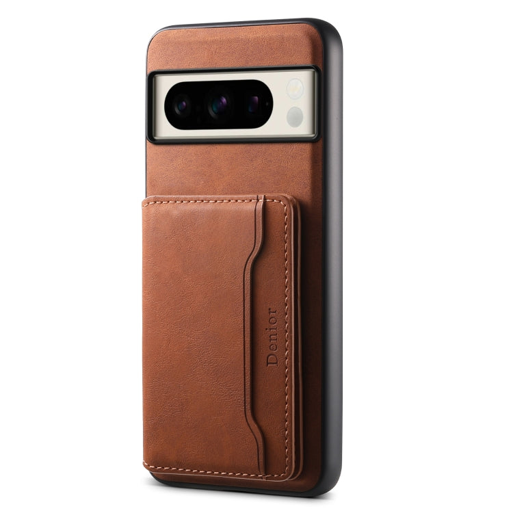 For Google Pixel 8 Pro Denior D13 Retro Texture Leather MagSafe Card Bag Phone Case(Brown) - Google Cases by Denior | Online Shopping South Africa | PMC Jewellery | Buy Now Pay Later Mobicred