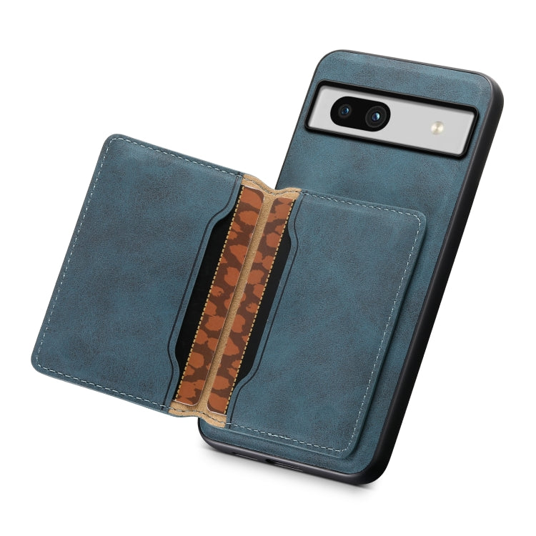 For Google Pixel 7a Denior D13 Retro Texture Leather MagSafe Card Bag Phone Case(Blue) - free shipping - PMC TechLife - Order now!