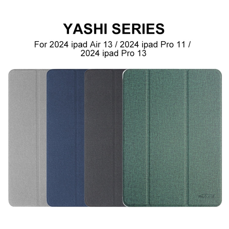 For iPad Pro 13 2024 Mutural YASHI Series Tablet Leather Smart Case(Grey) - iPad Pro 13 2024 Cases by Mutural | Online Shopping South Africa | PMC Jewellery | Buy Now Pay Later Mobicred