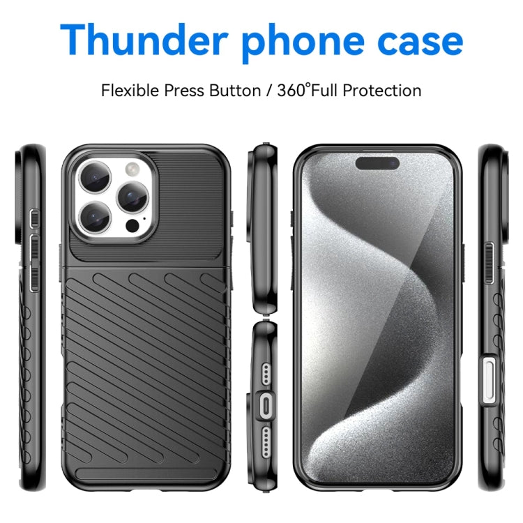 For iPhone 16 Pro Max Thunderbolt Shockproof Soft TPU Phone Case(Black) - iPhone 16 Pro Max Cases by PMC Jewellery | Online Shopping South Africa | PMC Jewellery | Buy Now Pay Later Mobicred