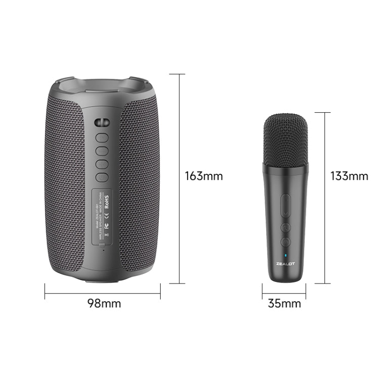 Zealot S61M RGB Rhythmic Light Karaoke Wireless Speaker, Style:Single Mic(Black) - Desktop Speaker by ZEALOT | Online Shopping South Africa | PMC Jewellery | Buy Now Pay Later Mobicred