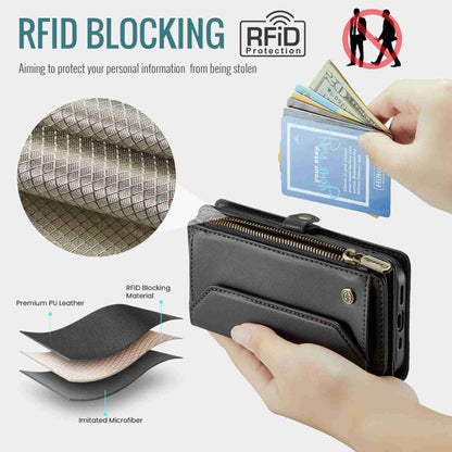 For iPhone 12 mini CaseMe C36 Card Slots Zipper Wallet RFID Anti-theft Leather Phone Case(Black) - iPhone 12 mini Cases by CaseMe | Online Shopping South Africa | PMC Jewellery | Buy Now Pay Later Mobicred