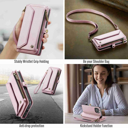 For iPhone 15 Pro CaseMe C36 Card Slots Zipper Wallet RFID Anti-theft Leather Phone Case(Pink) - iPhone 15 Pro Cases by CaseMe | Online Shopping South Africa | PMC Jewellery | Buy Now Pay Later Mobicred