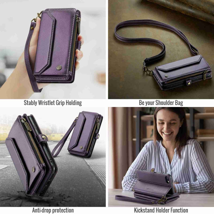 For iPhone 8 / 7 / 6 CaseMe C36 Card Slots Zipper Wallet RFID Anti-theft Leather Phone Case(Purple) - More iPhone Cases by CaseMe | Online Shopping South Africa | PMC Jewellery | Buy Now Pay Later Mobicred