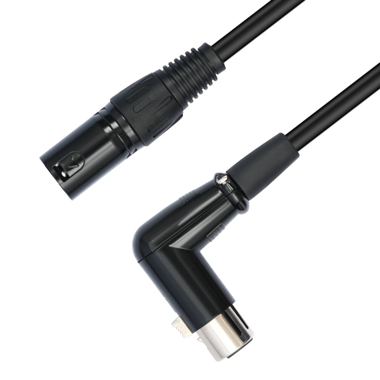 XK041L XLR 3pin Straight Male to Elbow Female Audio Cable, Length:10m(Black) - Microphone Audio Cable & Connector by PMC Jewellery | Online Shopping South Africa | PMC Jewellery | Buy Now Pay Later Mobicred