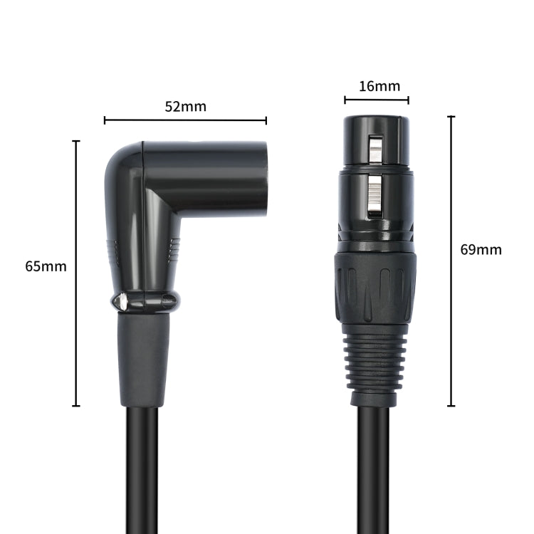 XK042L XLR 3pin Straight Female to Elbow Male Audio Cable, Length:10m(Black) - Microphone Audio Cable & Connector by PMC Jewellery | Online Shopping South Africa | PMC Jewellery | Buy Now Pay Later Mobicred