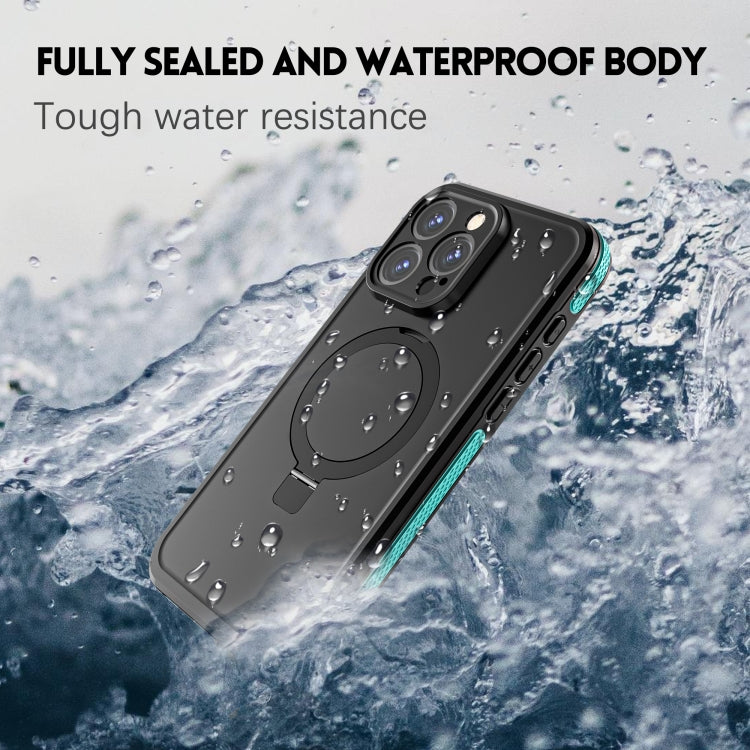 For iPhone 15 Pro Max RedPepper IP68 Waterproof MagSafe Magnetic Holder Phone Case(Blue) - iPhone 15 Pro Max Cases by RedPepper | Online Shopping South Africa | PMC Jewellery | Buy Now Pay Later Mobicred