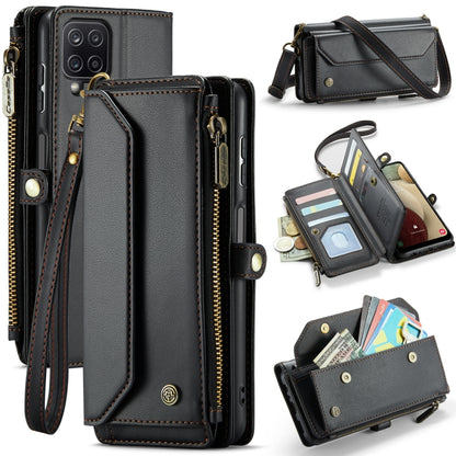 For Samsung Galaxy A12 5G CaseMe C36 Card Slots Zipper Wallet RFID Anti-theft Leather Phone Case(Black) - Galaxy Phone Cases by CaseMe | Online Shopping South Africa | PMC Jewellery | Buy Now Pay Later Mobicred