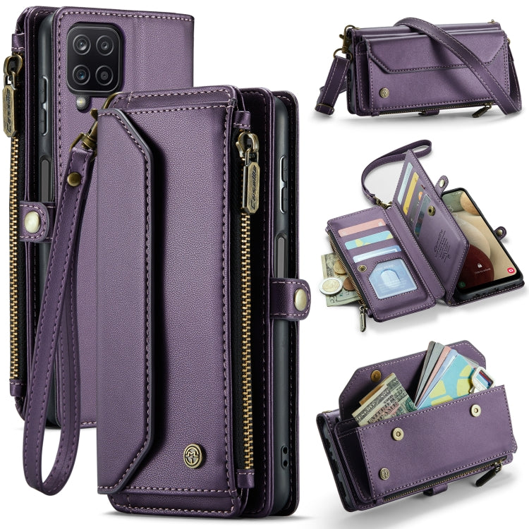 For Samsung Galaxy A12 5G CaseMe C36 Card Slots Zipper Wallet RFID Anti-theft Leather Phone Case(Purple) - Galaxy Phone Cases by CaseMe | Online Shopping South Africa | PMC Jewellery | Buy Now Pay Later Mobicred