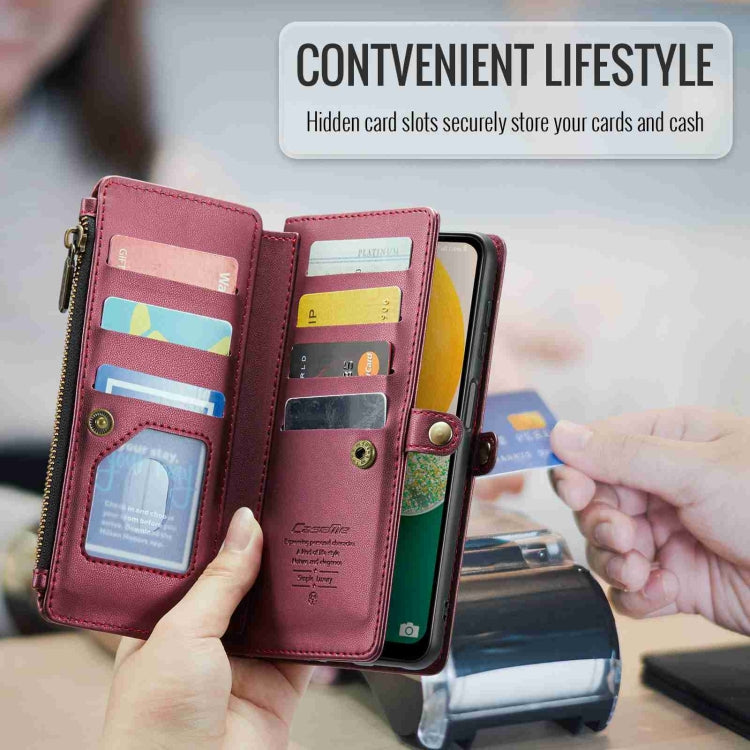 For Samsung Galaxy A13 5G / 4G CaseMe C36 Card Slots Zipper Wallet RFID Anti-theft Leather Phone Case(Wine Red) - Galaxy Phone Cases by CaseMe | Online Shopping South Africa | PMC Jewellery | Buy Now Pay Later Mobicred