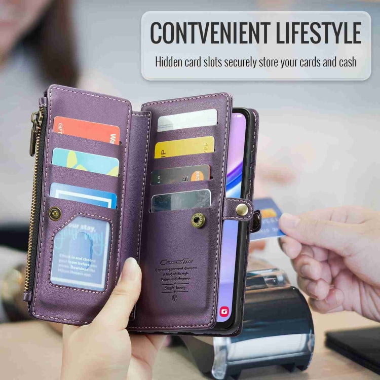 For Samsung Galaxy A15 CaseMe C36 Card Slots Zipper Wallet RFID Anti-theft Leather Phone Case(Purple) - Galaxy Phone Cases by CaseMe | Online Shopping South Africa | PMC Jewellery | Buy Now Pay Later Mobicred