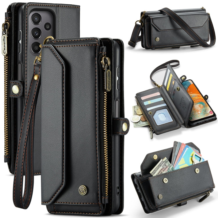 For Samsung Galaxy A23 CaseMe C36 Card Slots Zipper Wallet RFID Anti-theft Leather Phone Case(Black) - Galaxy Phone Cases by CaseMe | Online Shopping South Africa | PMC Jewellery | Buy Now Pay Later Mobicred