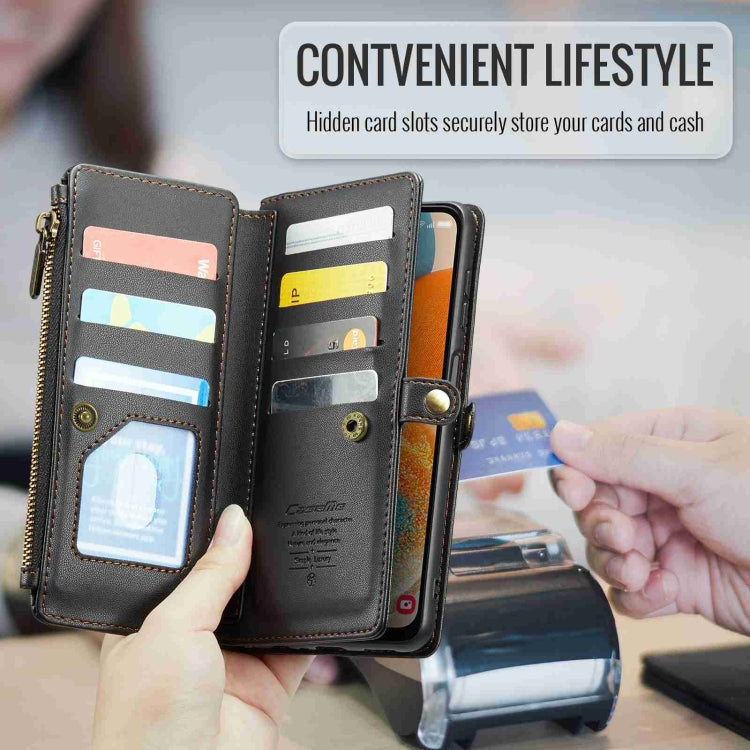 For Samsung Galaxy A23 CaseMe C36 Card Slots Zipper Wallet RFID Anti-theft Leather Phone Case(Black) - Galaxy Phone Cases by CaseMe | Online Shopping South Africa | PMC Jewellery | Buy Now Pay Later Mobicred