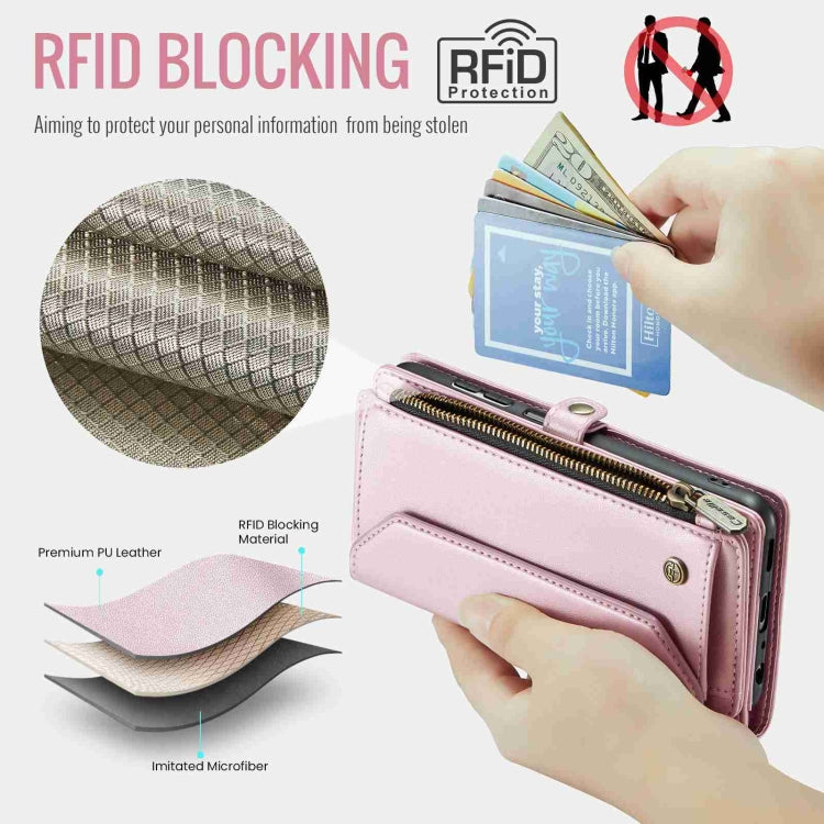 For Samsung Galaxy A32 5G CaseMe C36 Card Slots Zipper Wallet RFID Anti-theft Leather Phone Case(Pink) - Galaxy Phone Cases by CaseMe | Online Shopping South Africa | PMC Jewellery | Buy Now Pay Later Mobicred