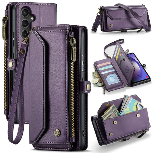 For Samsung Galaxy A54 5G CaseMe C36 Card Slots Zipper Wallet RFID Anti-theft Leather Phone Case(Purple) - Galaxy Phone Cases by CaseMe | Online Shopping South Africa | PMC Jewellery | Buy Now Pay Later Mobicred