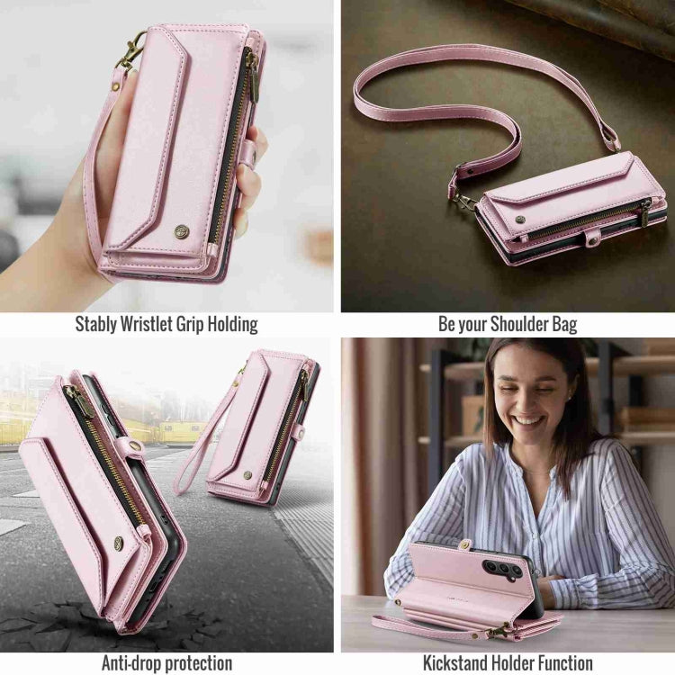 For Samsung Galaxy A54 5G CaseMe C36 Card Slots Zipper Wallet RFID Anti-theft Leather Phone Case(Pink) - Galaxy Phone Cases by CaseMe | Online Shopping South Africa | PMC Jewellery | Buy Now Pay Later Mobicred