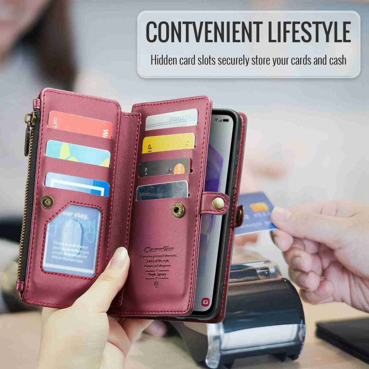 For Samsung Galaxy A55 5G CaseMe C36 Card Slots Zipper Wallet RFID Anti-theft Leather Phone Case(Wine Red) - Galaxy Phone Cases by CaseMe | Online Shopping South Africa | PMC Jewellery | Buy Now Pay Later Mobicred