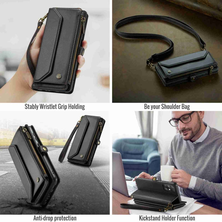 For Samsung Galaxy A71 4G CaseMe C36 Card Slots Zipper Wallet RFID Anti-theft Leather Phone Case(Black) - Galaxy Phone Cases by CaseMe | Online Shopping South Africa | PMC Jewellery | Buy Now Pay Later Mobicred