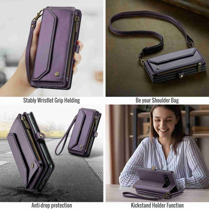 For Samsung Galaxy S10 CaseMe C36 Card Slots Zipper Wallet RFID Anti-theft Leather Phone Case(Purple) - Galaxy Phone Cases by CaseMe | Online Shopping South Africa | PMC Jewellery | Buy Now Pay Later Mobicred