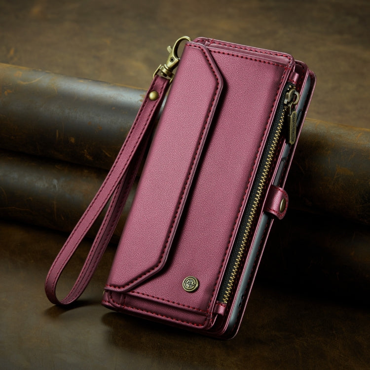 For Samsung Galaxy S20 Ultra CaseMe C36 Card Slots Zipper Wallet RFID Anti-theft Leather Phone Case(Wine Red) - Galaxy Phone Cases by CaseMe | Online Shopping South Africa | PMC Jewellery | Buy Now Pay Later Mobicred