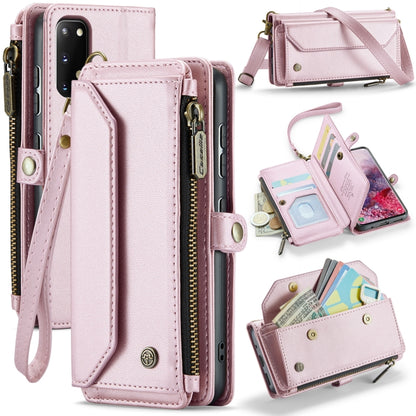 For Samsung Galaxy S20 CaseMe C36 Card Slots Zipper Wallet RFID Anti-theft Leather Phone Case(Pink) - Galaxy Phone Cases by CaseMe | Online Shopping South Africa | PMC Jewellery | Buy Now Pay Later Mobicred