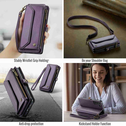 For Samsung Galaxy S21+ 5G CaseMe C36 Card Slots Zipper Wallet RFID Anti-theft Leather Phone Case(Purple) - Galaxy S21+ 5G Cases by CaseMe | Online Shopping South Africa | PMC Jewellery | Buy Now Pay Later Mobicred