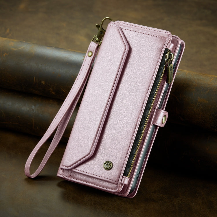 For Samsung Galaxy S21 Ultra 5G CaseMe C36 Card Slots Zipper Wallet RFID Anti-theft Leather Phone Case(Pink) - Galaxy S21 Ultra 5G Cases by CaseMe | Online Shopping South Africa | PMC Jewellery | Buy Now Pay Later Mobicred