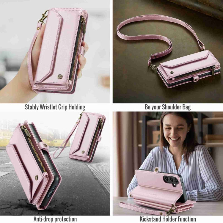 For Samsung Galaxy S23 FE 5G CaseMe C36 Card Slots Zipper Wallet RFID Anti-theft Leather Phone Case(Pink) - Galaxy S23 FE 5G Cases by CaseMe | Online Shopping South Africa | PMC Jewellery | Buy Now Pay Later Mobicred