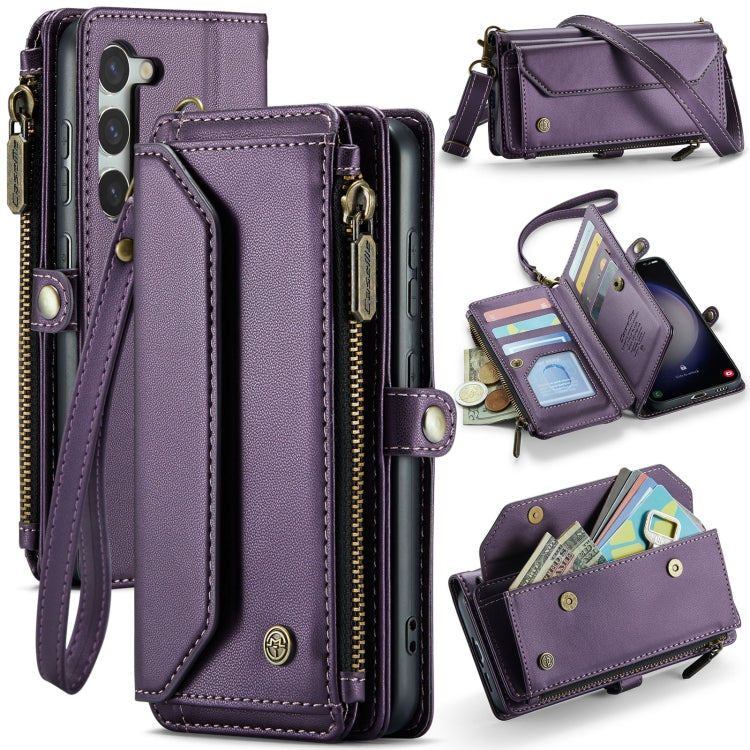 For Samsung Galaxy S23+ 5G CaseMe C36 Card Slots Zipper Wallet RFID Anti-theft Leather Phone Case(Purple) - Galaxy S23+ 5G Cases by CaseMe | Online Shopping South Africa | PMC Jewellery | Buy Now Pay Later Mobicred