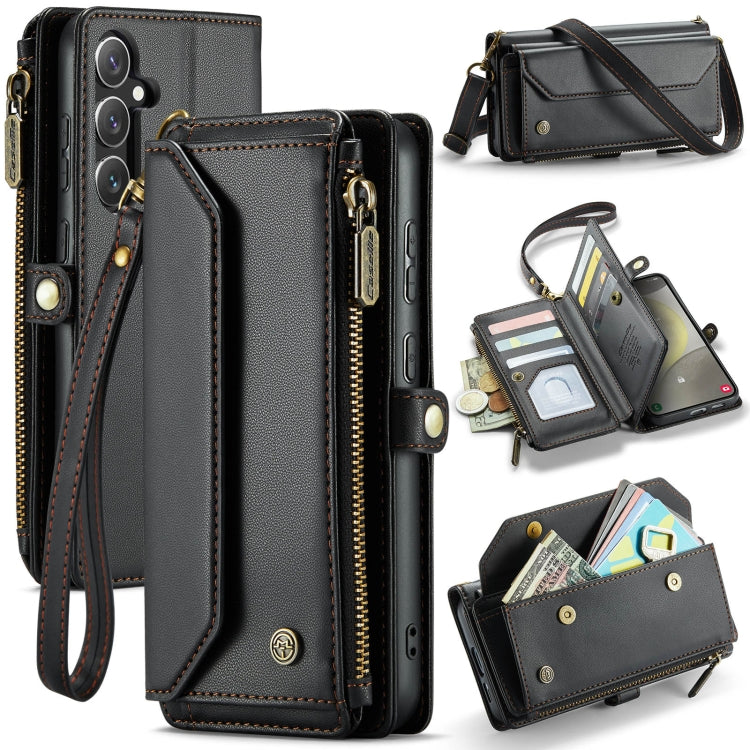 For Samsung Galaxy S24 5G CaseMe C36 Card Slots Zipper Wallet RFID Anti-theft Leather Phone Case(Black) - Galaxy S24 5G Cases by CaseMe | Online Shopping South Africa | PMC Jewellery | Buy Now Pay Later Mobicred