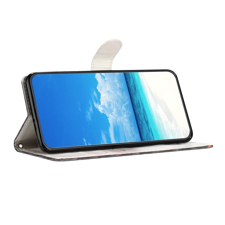 For Motorola Moto G Play 2024 3D Pattern Leather Phone Case(Blue Base Apricot Flower) - Motorola Cases by PMC Jewellery | Online Shopping South Africa | PMC Jewellery | Buy Now Pay Later Mobicred