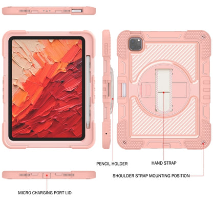 For iPad Pro 11 2024 360 Degree Rotation PC Contrast Silicone Tablet Case(Rose Gold) - iPad Pro 11 2024 Cases by PMC Jewellery | Online Shopping South Africa | PMC Jewellery | Buy Now Pay Later Mobicred